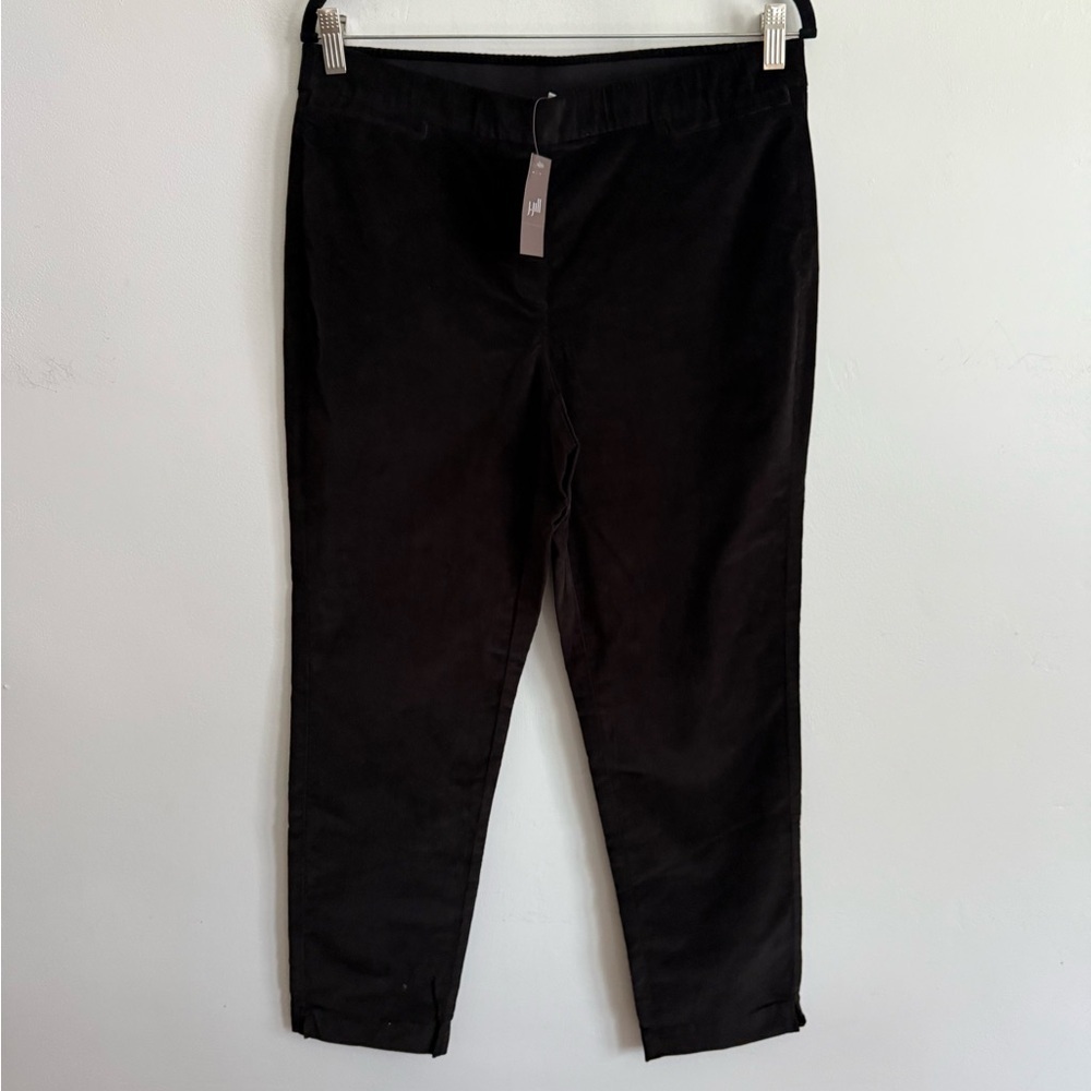 J.Jill Corduroy Slim-Leg Pants in a rich espresso brown